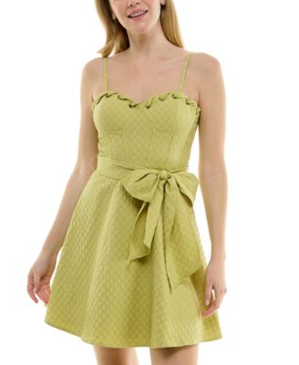 BCX - Juniors' Whipstitched Corset Fit & Flare Dress