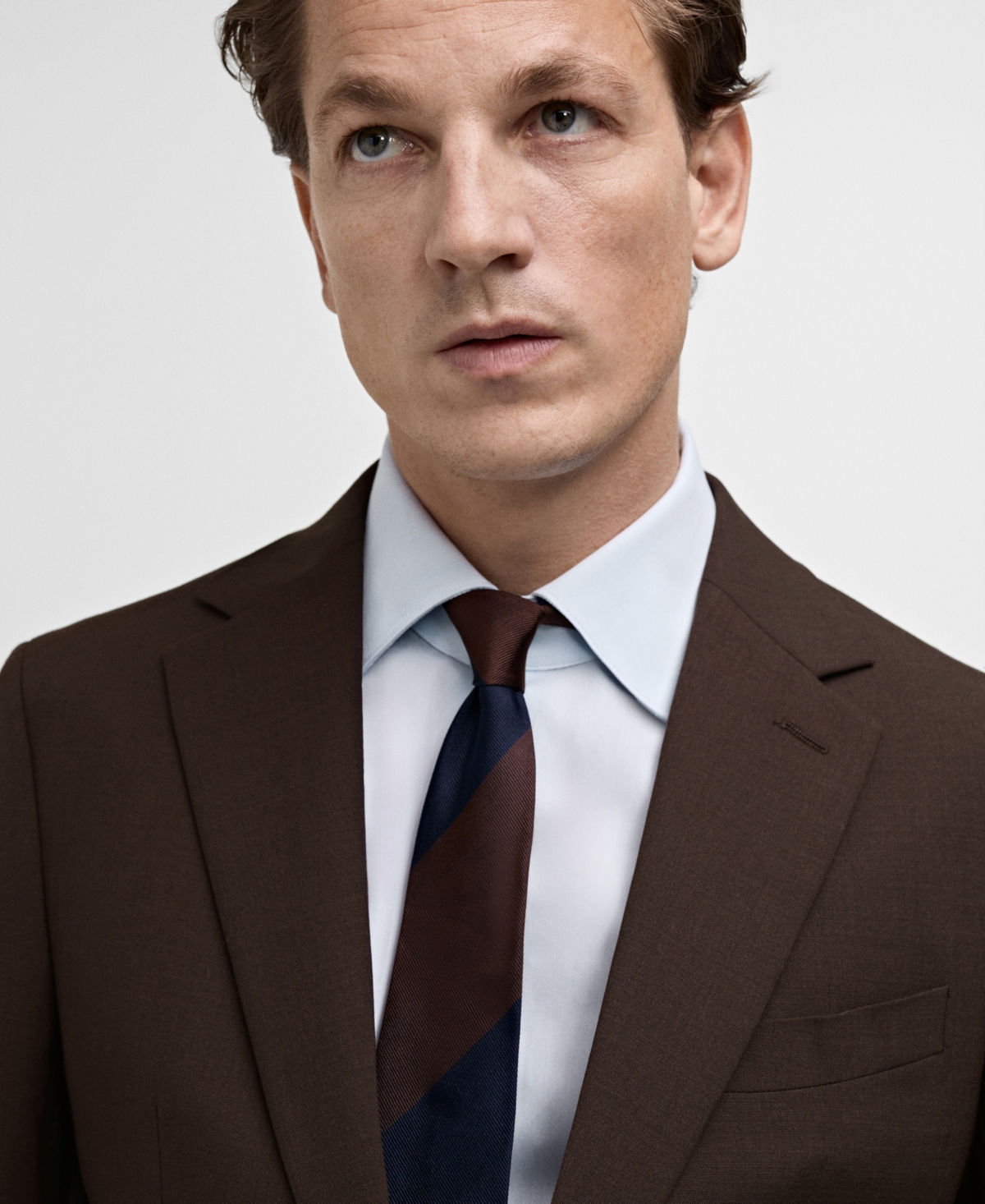 Mango Men's Slim-fit Wool Suit Blazer In Brown