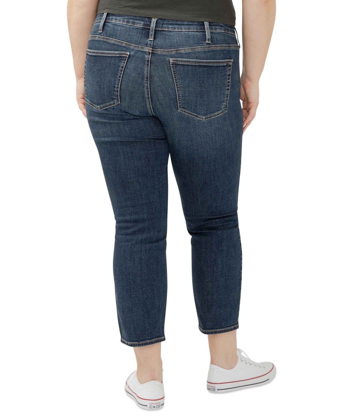 Shop Silver Jeans Co. Plus Size Most Wanted Mid-rise Ankle Jeans In Indigo