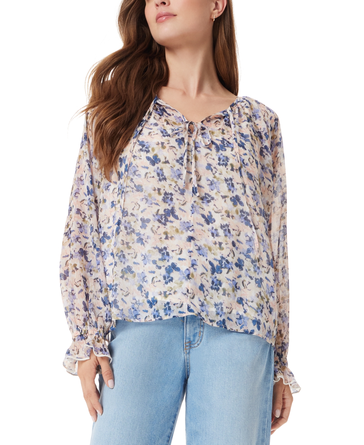 SAM EDELMAN WOMEN'S KELSIE PRINTED POPOVER BLOUSE 