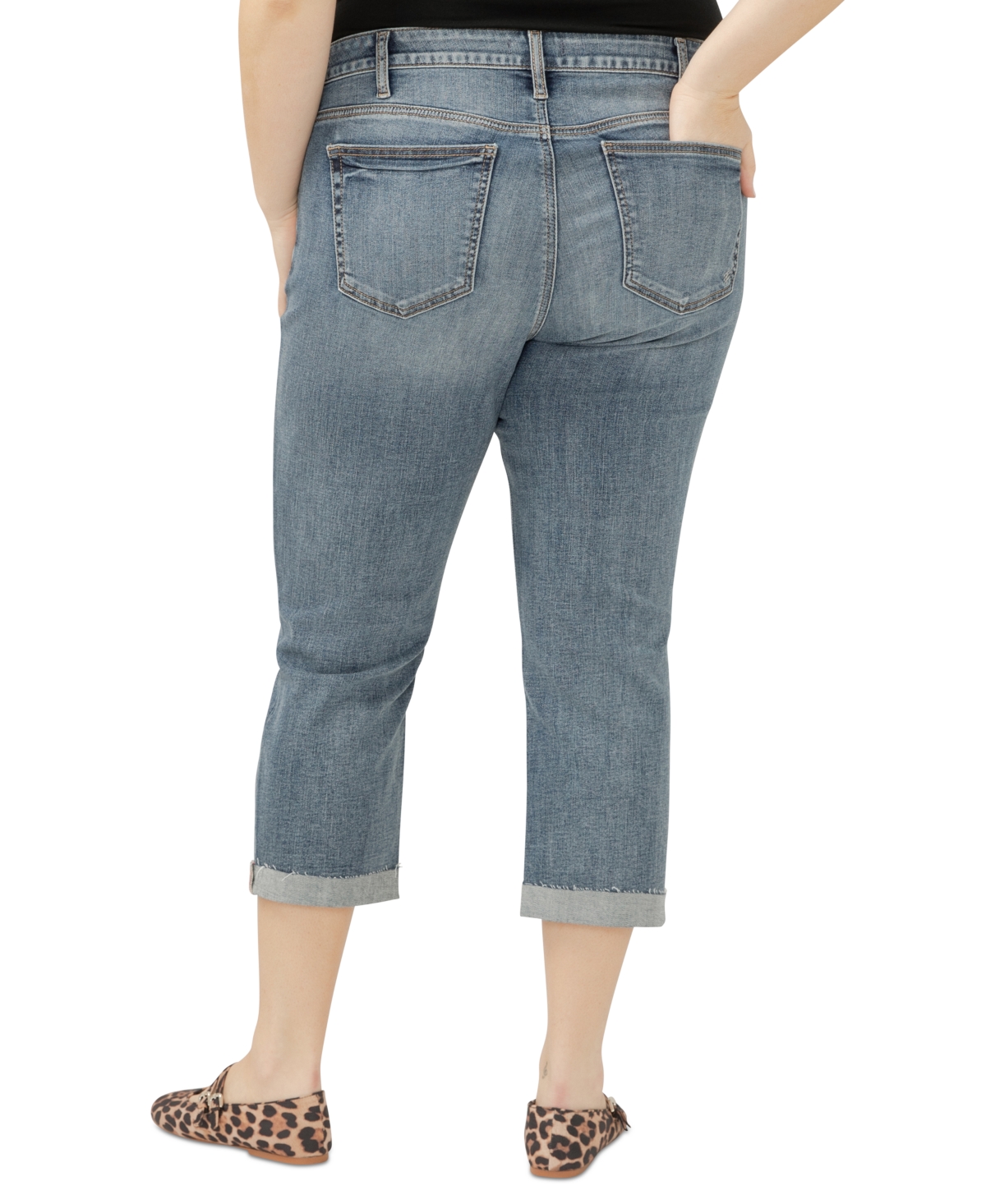 Silver Jeans Co. Plus Size Elyse Mid-rise Comfort Fit Capri In Indigo
