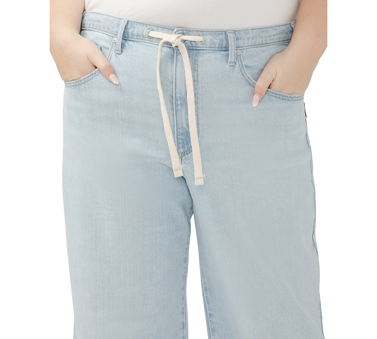 Shop Silver Jeans Co. Plus Size Be Easy Straight-leg Drawstring Jeans