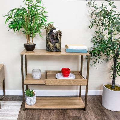 Indoor Home Decorative Cascading Caves Waterfall Tabletop Water Fountain with LED Lights - 14"