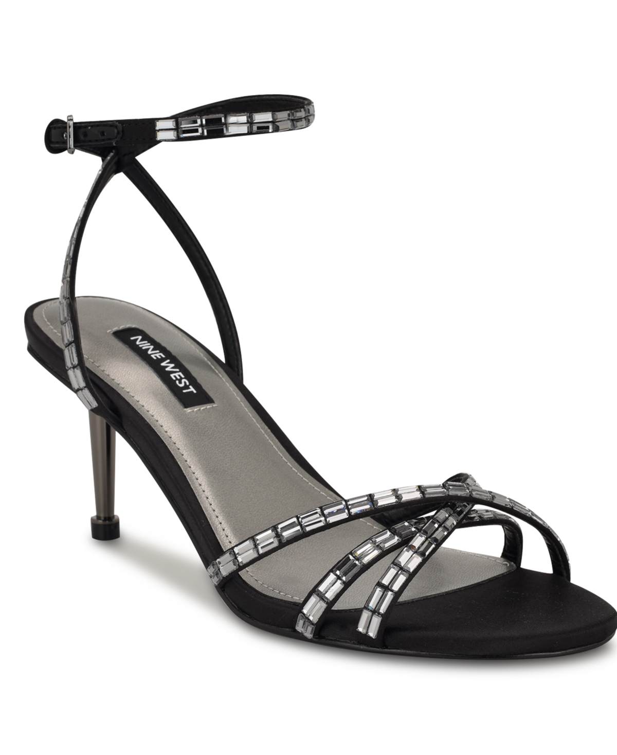 Women's Amseta Strappy Embellished Stiletto Sandals - Light Blue Denim