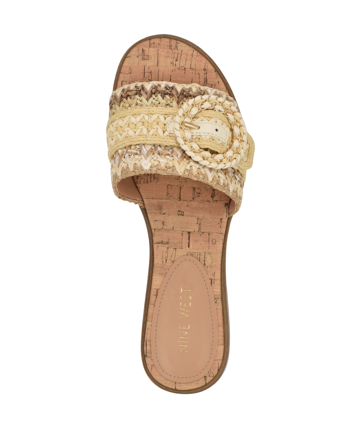 Shop Nine West Women's Poland Woven Slip-on Flat Sandals In Natural Multi