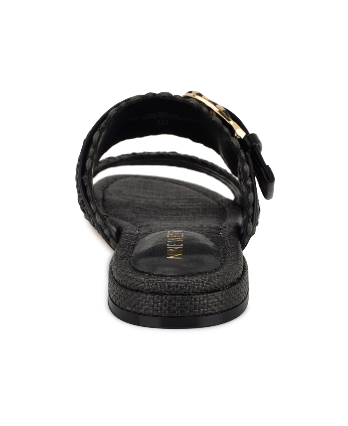 Nine West Sameey Two-strap Sandal In Black,natural