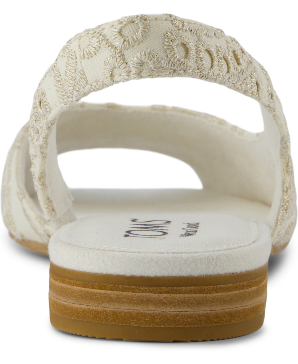Shop Toms Women's Briella Open Toe Slingback Flat Sandals In Egret Botanical Eyelet