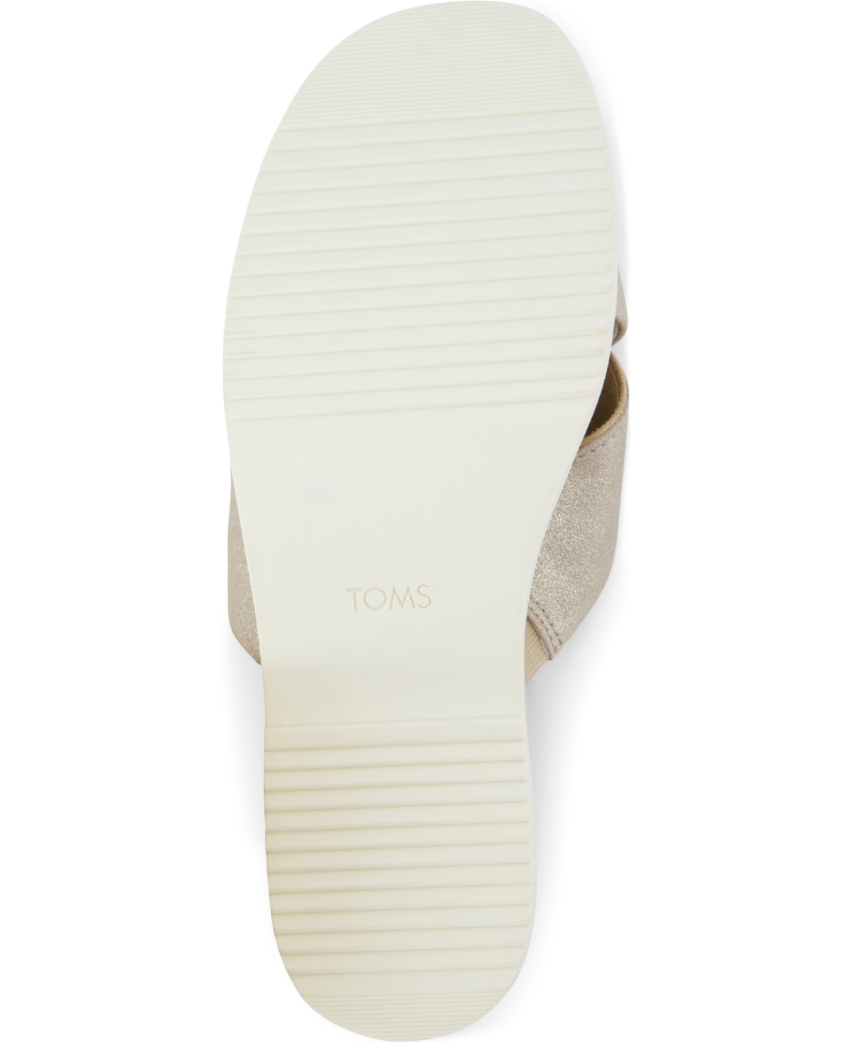 Shop Toms Women's Mae Crossover Open Toe Sandals In Champagne Metallic Suede