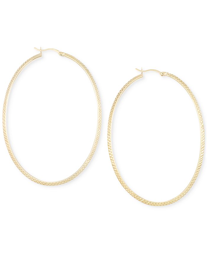 Large Oval Hoop Earrings in 14k Gold Vermeil