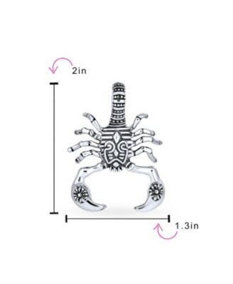 Tribal Zodiac Scorpion Necklace Stainless Steel Oxidized Black 20 Inches