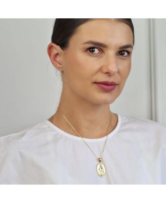 Our Lady Of Guadalupe Virgin Mary Pendant Necklace Gold Plated Brass Medallion