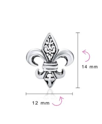 Fleur De Lis Stud Earrings in Oxidized Sterling Silver