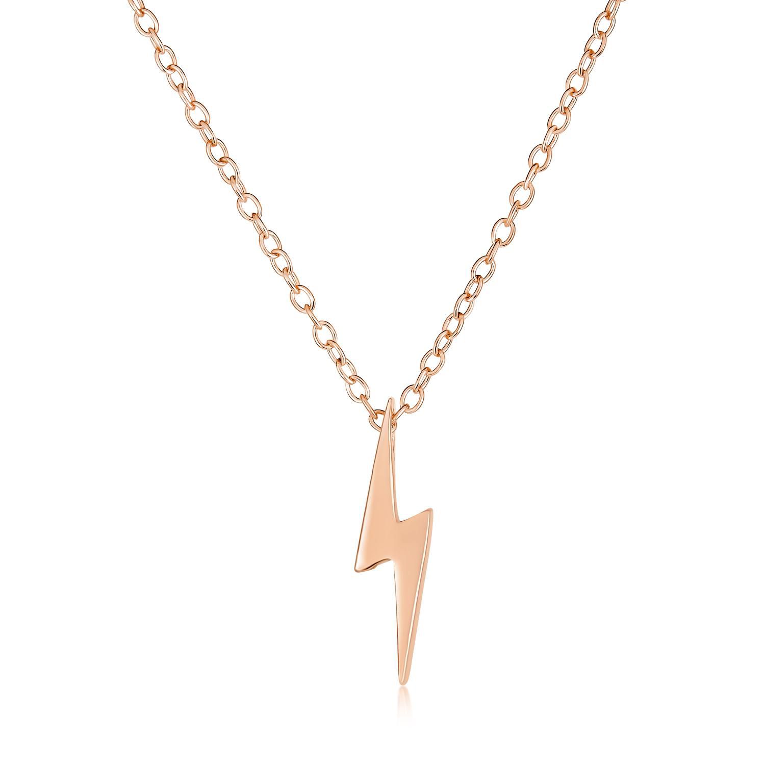 Tiny Lightning Bolt Pendant Necklace .925 Sterling Silver