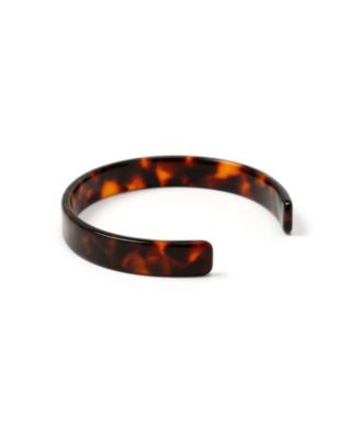 Fashion Statement Golden Acrylic Leopard Tortoise Shell Cuff Bracelet