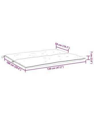 Garden Bench Cushion Gray 47.2"x(19.7"+19.7")x2.8" Oxford Fabric