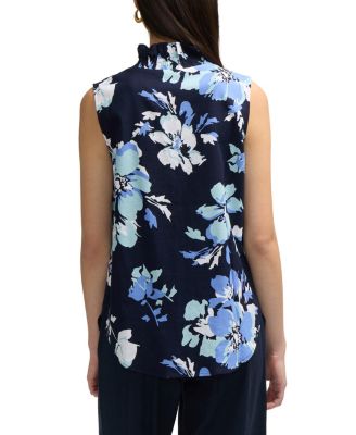 Women's Sleeveless Ruffle Neckline Top