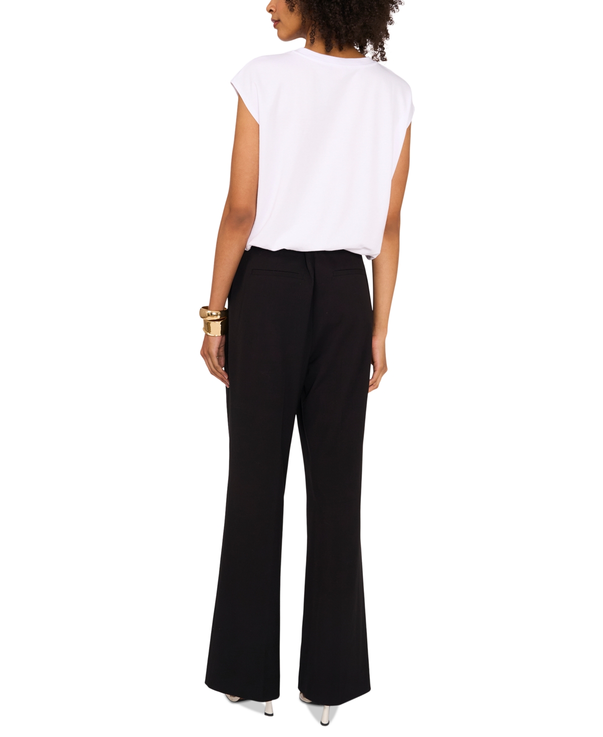 VINCE CAMUTO WOMEN'S BUBBLE-HEM CAP SLEEVE TOP 