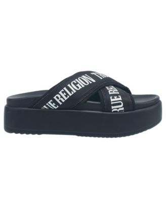 Alia Cross Strap Slip on Platform Sandal