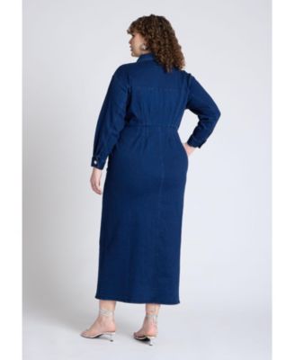 Women's Plus Size Denim Fitted Dress