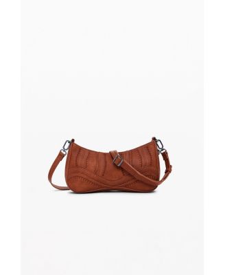 Women's Small embroidered faux leather bag