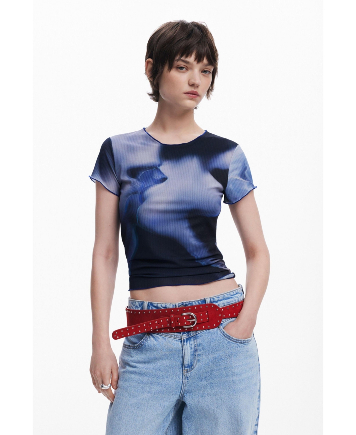 Women's Kiss short-sleeve T-shirt - Ink blue