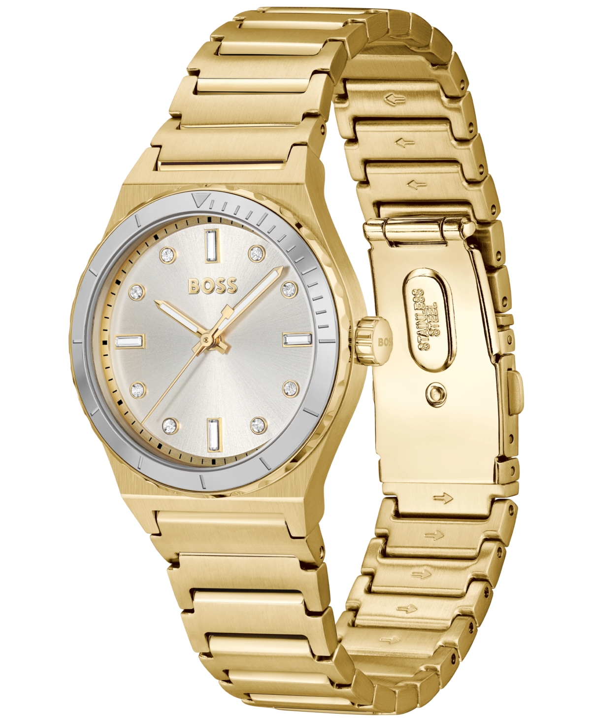 Hugo Boss Women's Candor Sport Quartz Ionic Plated Thin Gold-tone Stainless-steel Watch, 32mm In Gold-tone