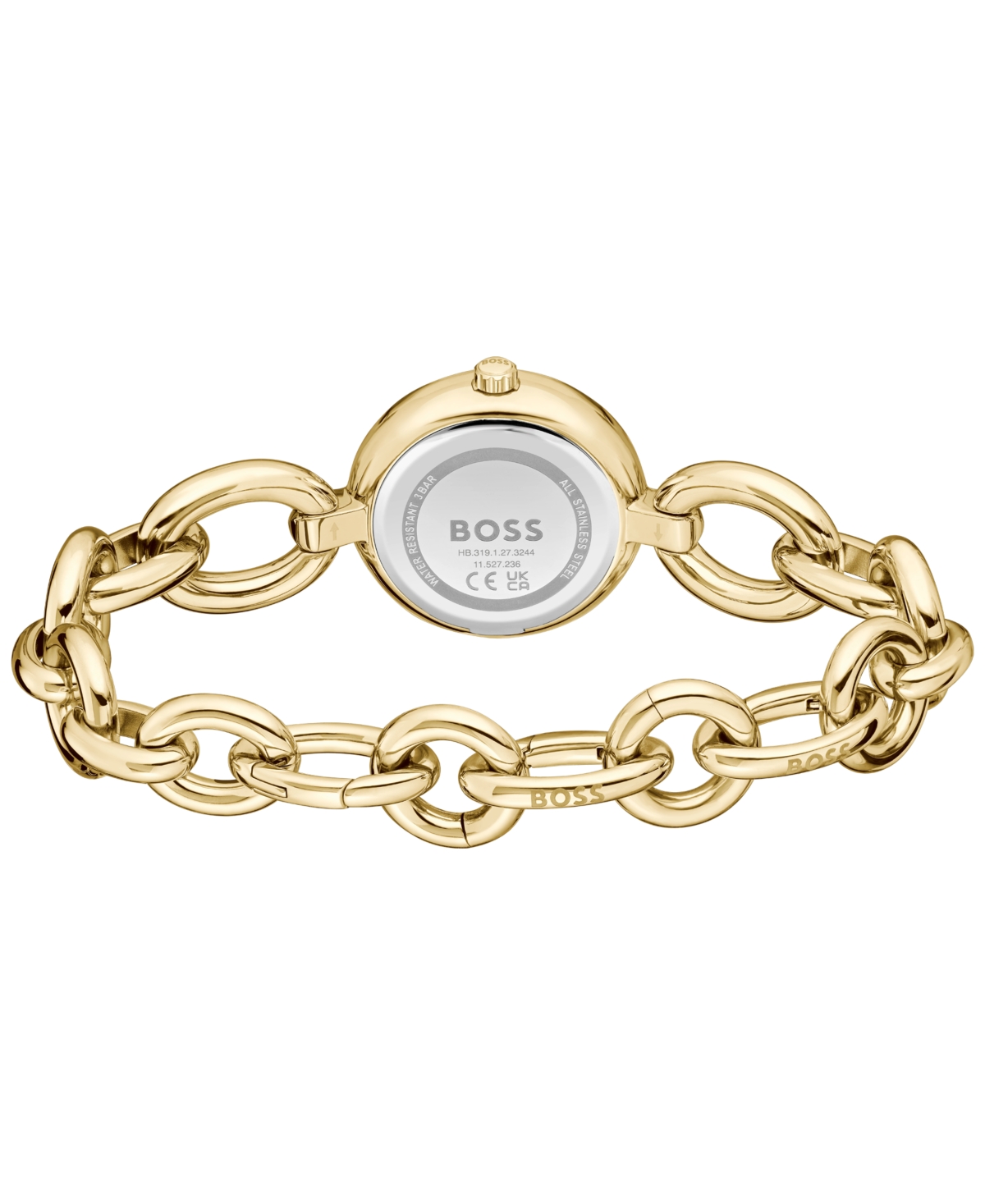 Hugo Boss Women's Live Quartz Slim Ionic Plated Thin Gold-tone Stainless-steel Watch, 28mm In Gold-tone
