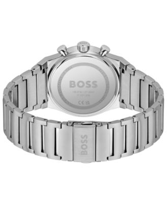 Men's Candor Quartz Chronograph Silver-Tone Stainless-Steel Watch, 41mm