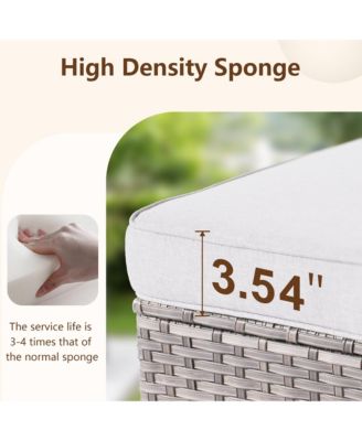 Outdoor Swivel Rocking Chairs Set, Patio Furniture Set with 50,000 BTU Rectangular Propane Fire Pit Table, 7 Pieces High Back Conversation Sofa and Side Table