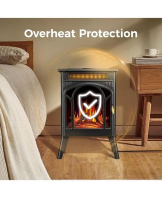1500W Electric Fireplace Heater with 3D Flame, Remote, Timer & 5100 BTU – Freestanding Infrared Heating for Indoor Use