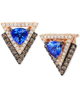 Le Vian - Tanzanite (4/5 ct. t.w.) and Diamond (1/2 ct. t.w.) Geometric Stud Earrings in 14k Rose Gold