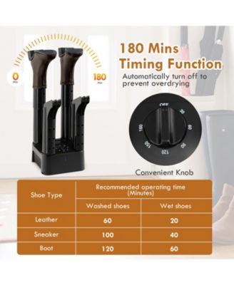 Prevent Odor Mold & Bacteria 4 Shoe Electric Dryer with Timer