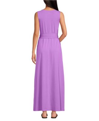 Women's Cotton Modal Sleeveless Tie Waist Maxi Dress