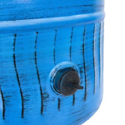17.5" Outdoor Decorative Metal Garden Hose Holder with Lid - Blue Patina