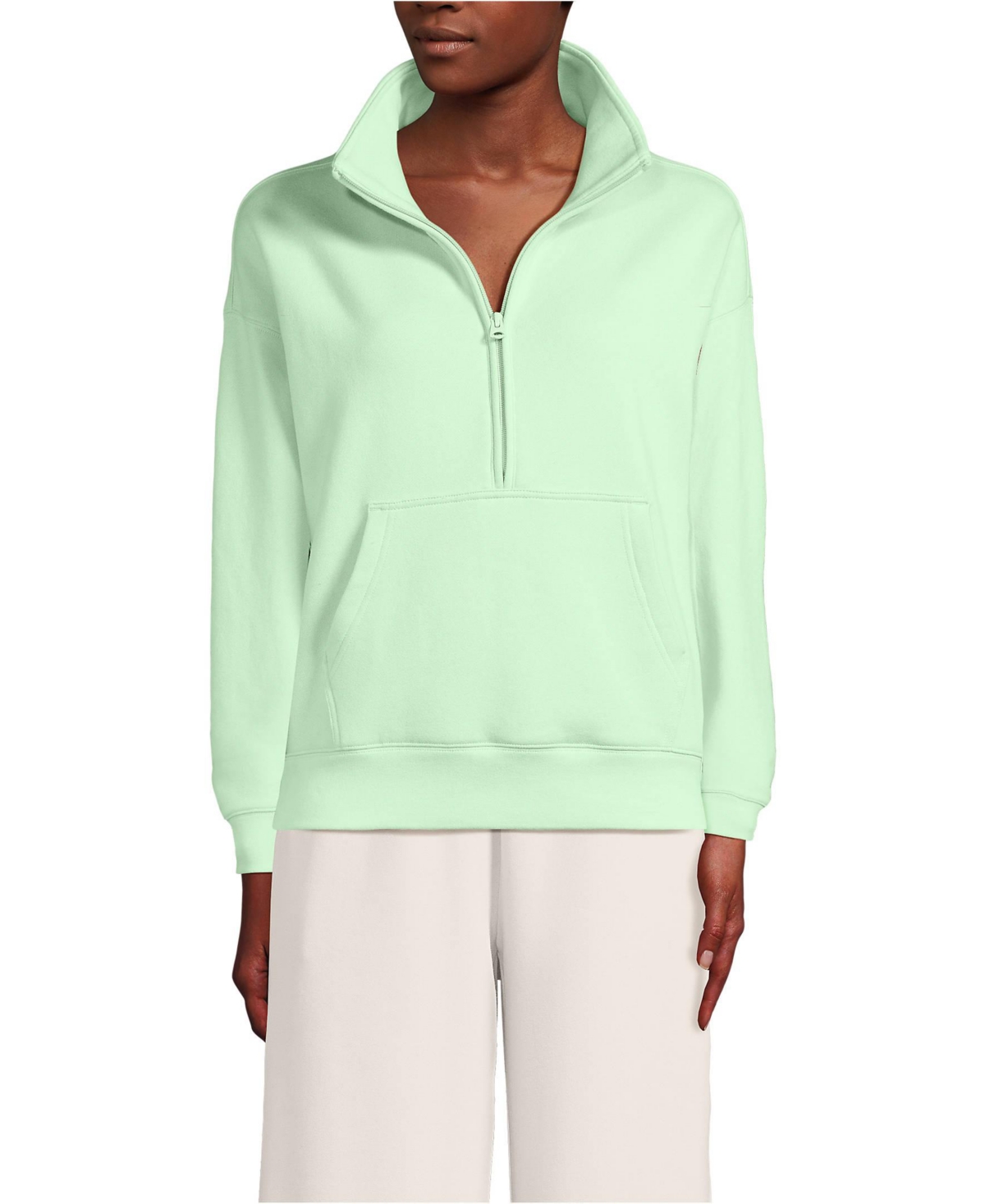 Women's Serious Sweats Relaxed Long Sleeve Half Zip Sweatshirt - Set Top - Peach sorbet