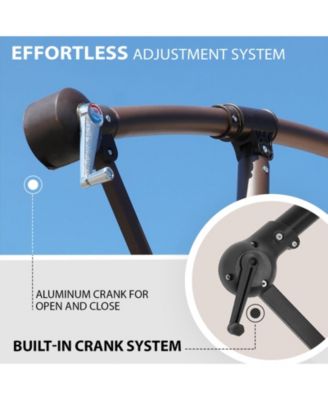 9ft Thatched Tiki Patio Umbrella, Cantilever Offset Umbrella with Hand-Push Tilt (No Base)