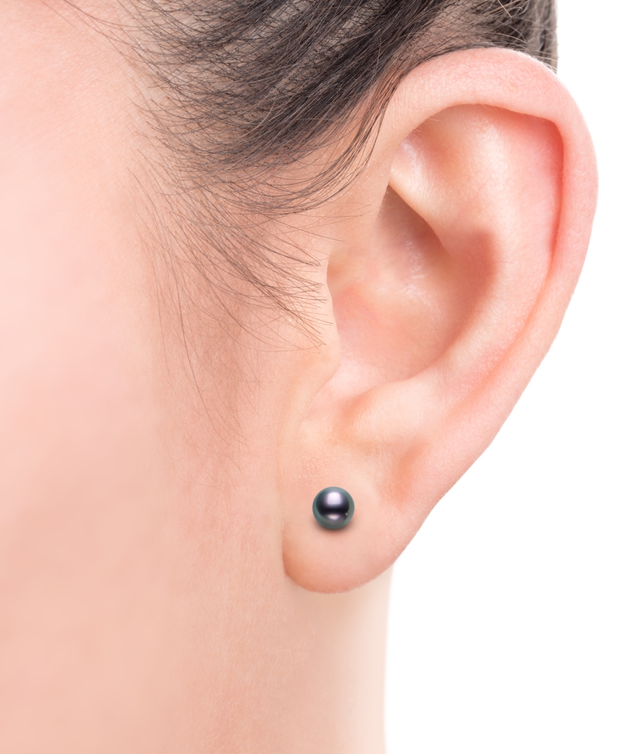 Shop Belle De Mer 2-pc. Set White & Dyed Black Cultured Freshwater Pearl (4-5mm) Stud Earrings In Sterling Silver