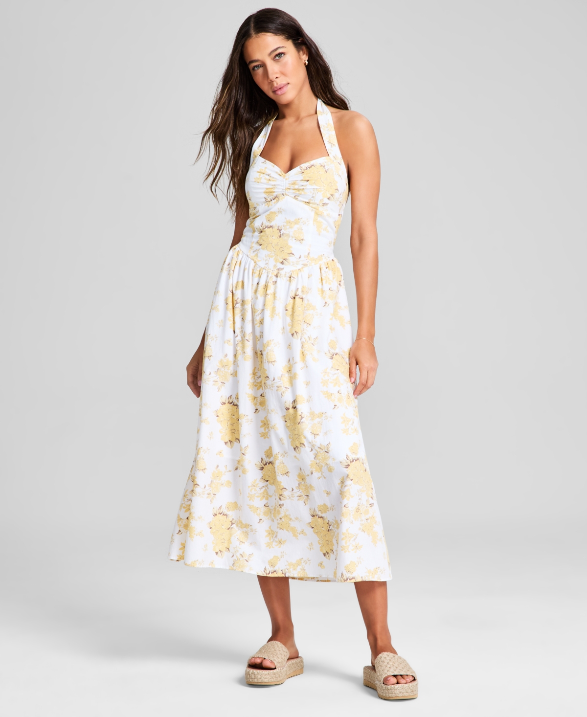 And Now This Women's Printed Halter Sweetheart-neck Dress, Exclusively At Macy's