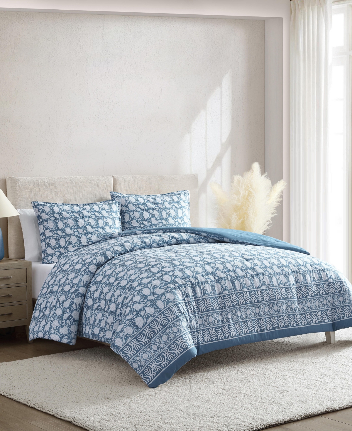 Nautica Bayport Floral Cotton Reversible 3-pc. Comforter Set, Full/queen