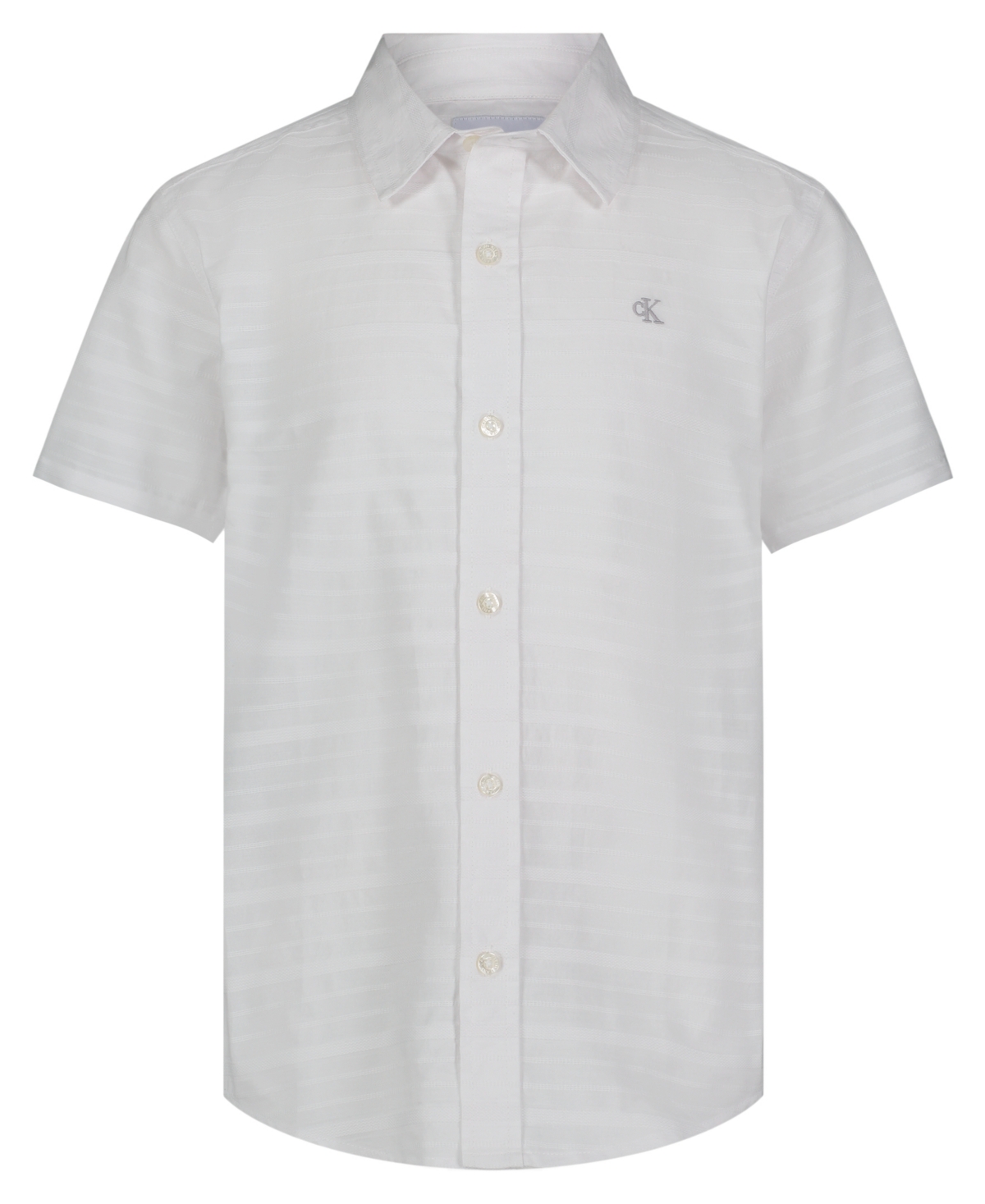 Calvin Klein Big Boys Variegated Dobby Shirt In White
