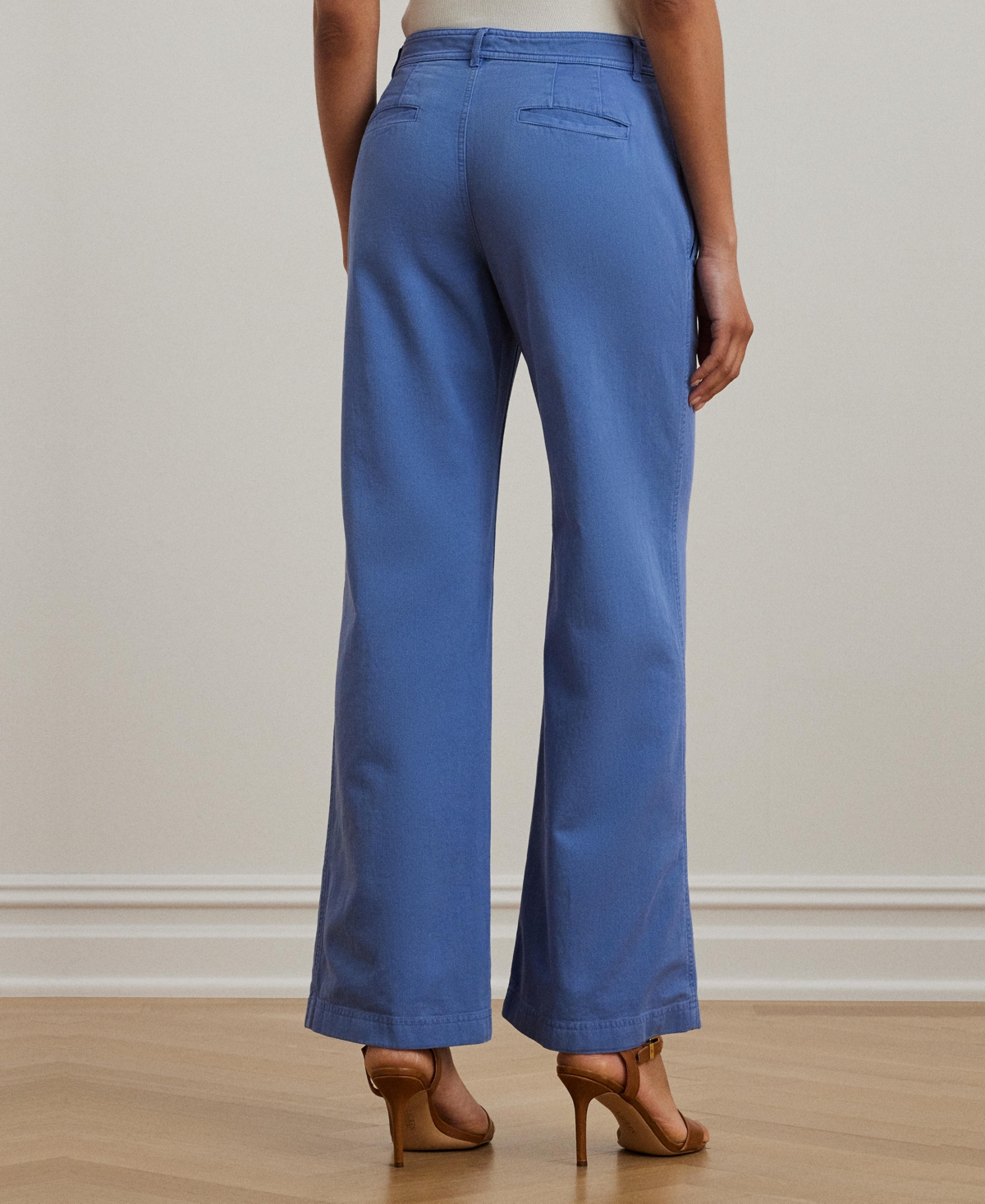 RALPH LAUREN WOMEN'S COTTON TWILL WIDE-LEG PANTS 