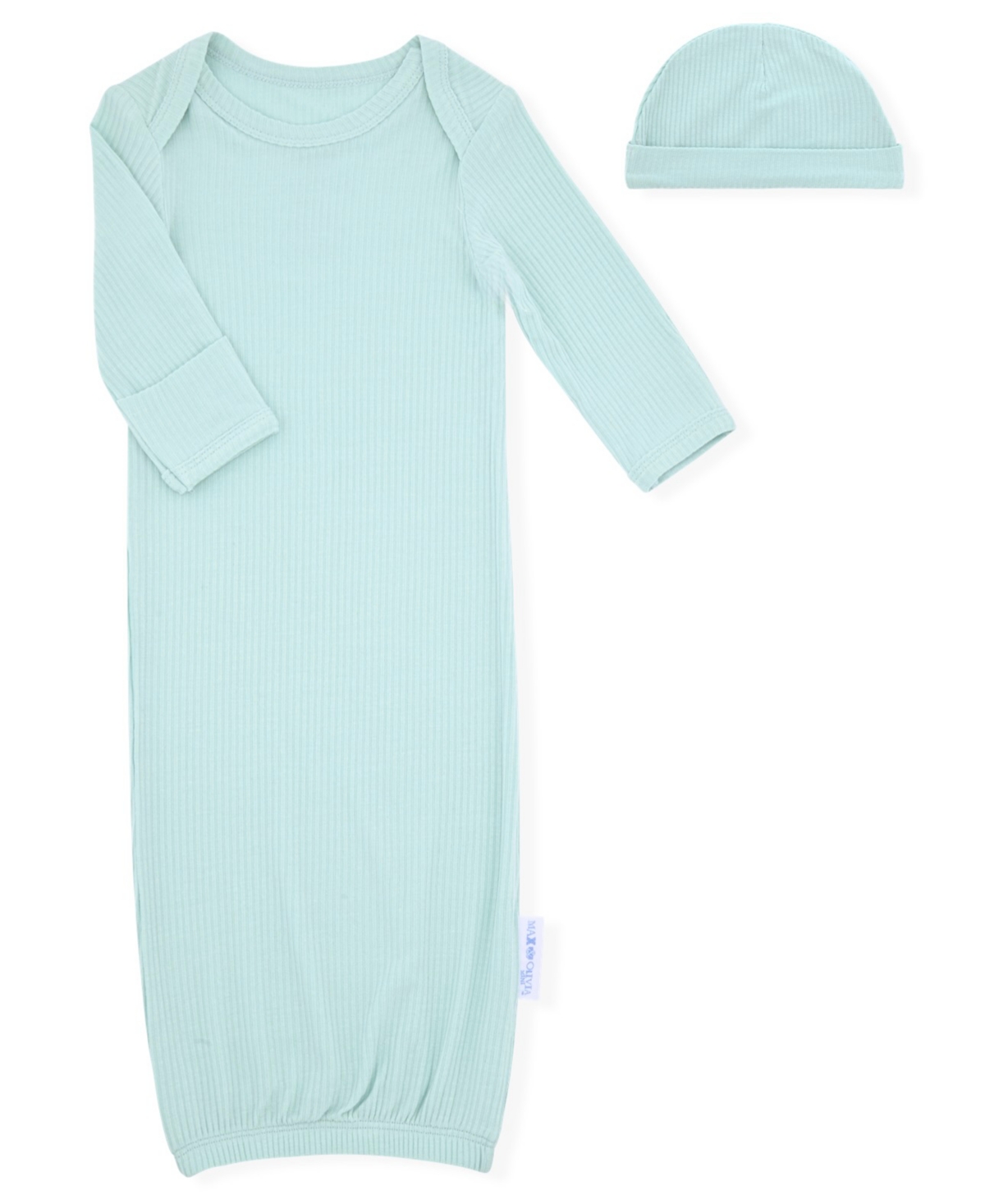 Max & Olivia Baby Boys 2-piece Rib Gown And Hat Set In Green