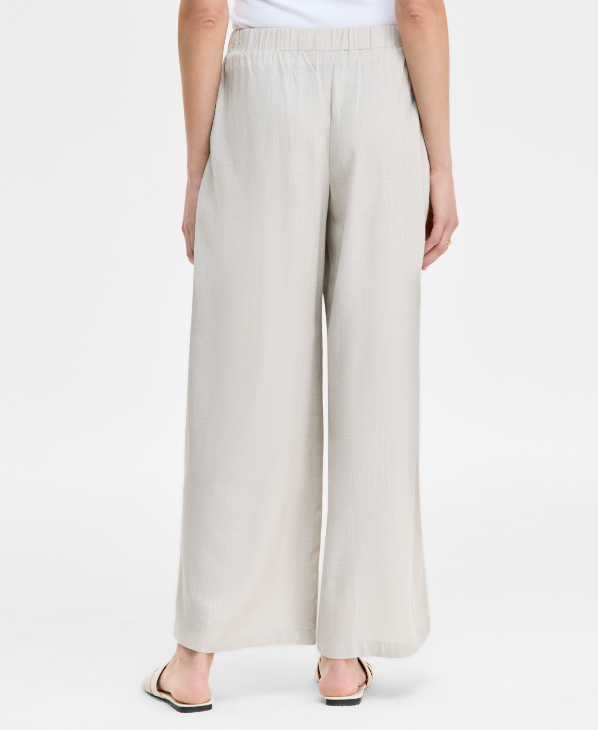 Shop Jm Collection Women's Linen Blend Wide-leg Pull-on Pants, Exclusively At Macy's