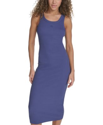 Starter - Women's Cotton-Blend Ribbed-Knit Tank Dress