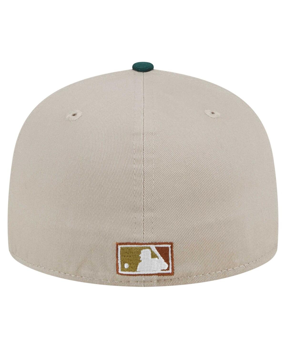 NEW ERA MEN'S NATURAL/HUNTER GREEN FLORIDA MARLINS COOPERSTOWN COLLECTION LIFESTYLE TREE BARK FILL 59FIFTY F 