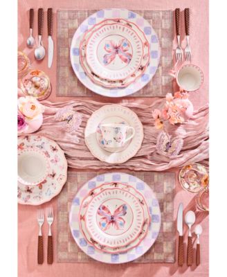 Lilac Check Round Platter