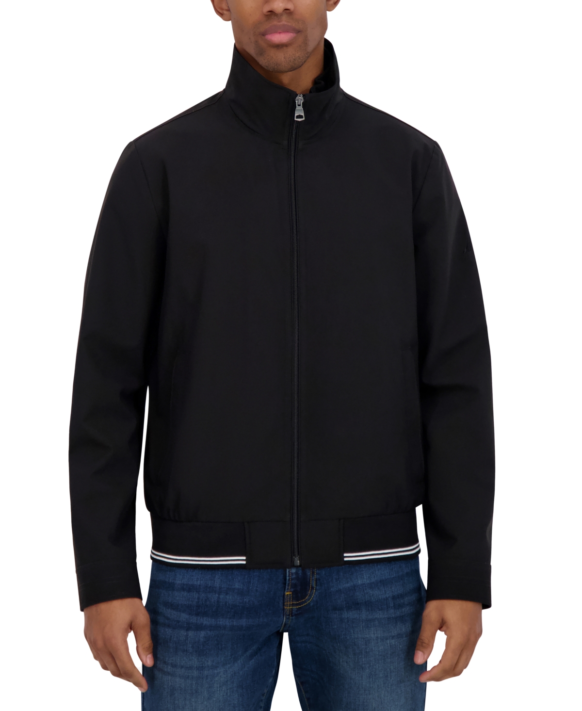 Men's Zip-Front Bomber Jacket - Navy Seas