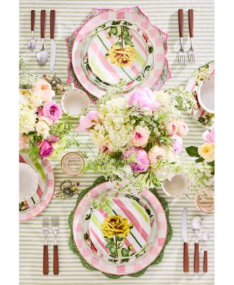 Pink Check Round Platter