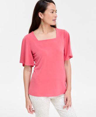 JM Collection - Women's Flutter-Sleeve Top, Exclusively at Macy's