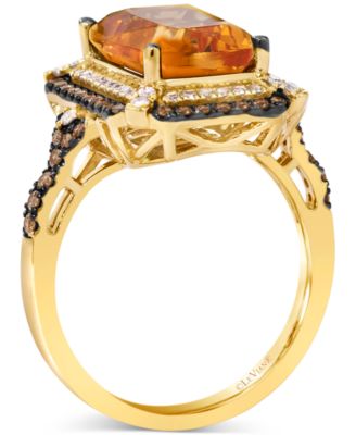 Deep Sea Blue Topaz (3-7/8 ct. t.w.) & Diamond (5/8 ct. t.w.) Double Halo Ring in 14k Rose Gold (Also Available in 14K White Gold or 14k Yellow Gold)